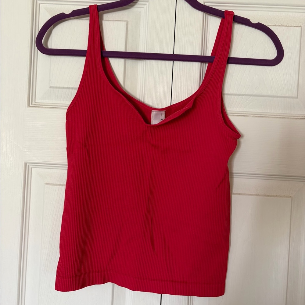 Nikibiki Red Ribbed Tank Top